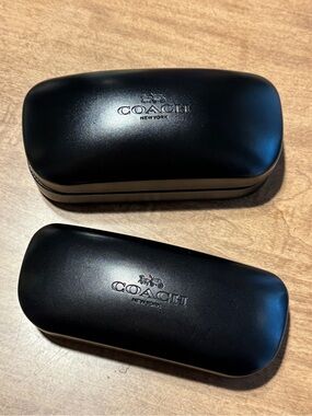 Coach Set of 2 Black Hard Sunglass Cases (one large, one medium)